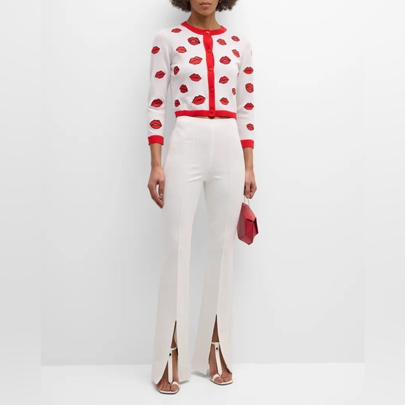 Alice + Olivia Emiko High-Waisted Slit-Cuff Pants - Picture 3 of 8